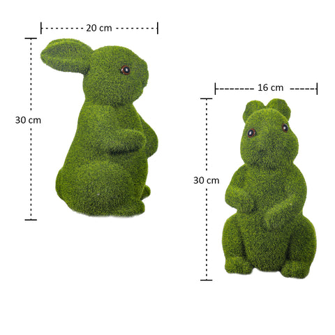 Mossy Artificial  Standing Rabbit