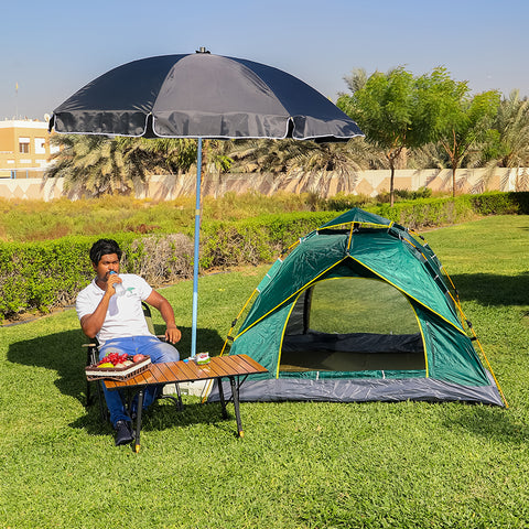 Green pop up shelter for camping