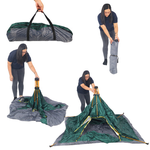 Green pop up tent