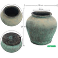 Green terracotta pots