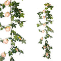 Faux ivy vines with roses for creating lush arrangements