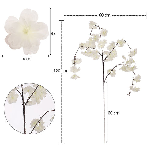 2pcs Artificial Hanging Sakura Flower Stem