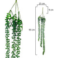 Hanging faux Senecio pea plant