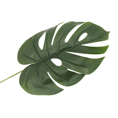 Artificial green monstera leaf