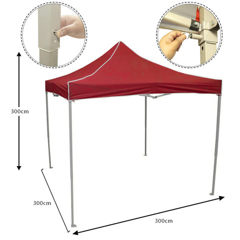 Pop up party tent in a backyard for family gatherings