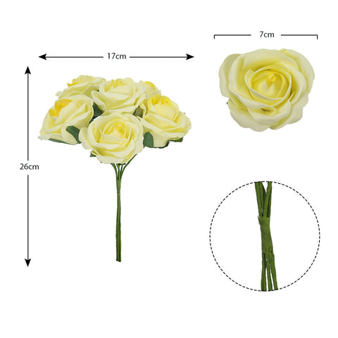 6 Heads Artificial Foam Rose Flower