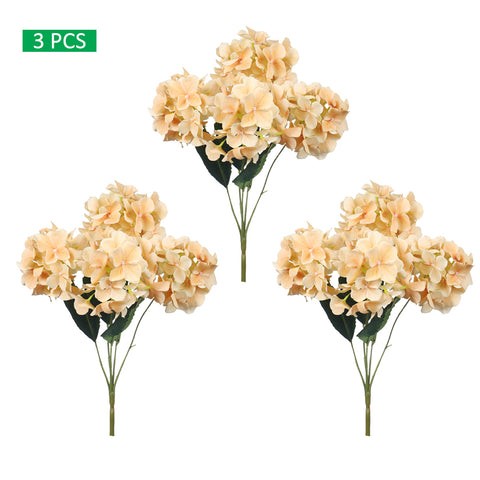 3 bunches Artificial Hydrangea Silk Flower Bush