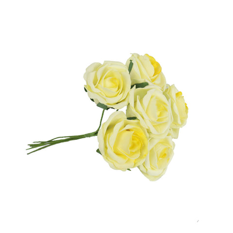 6 Heads Artificial Foam Rose Flower