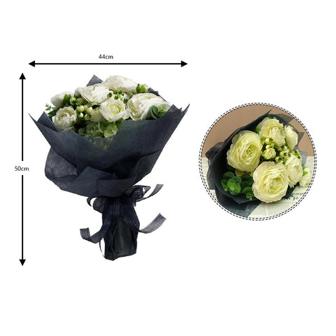 Artificial Eucalyptus Ranunculus Flowers Bouquet