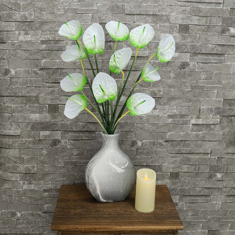 Artificial Single Anthurium Flower W-Green