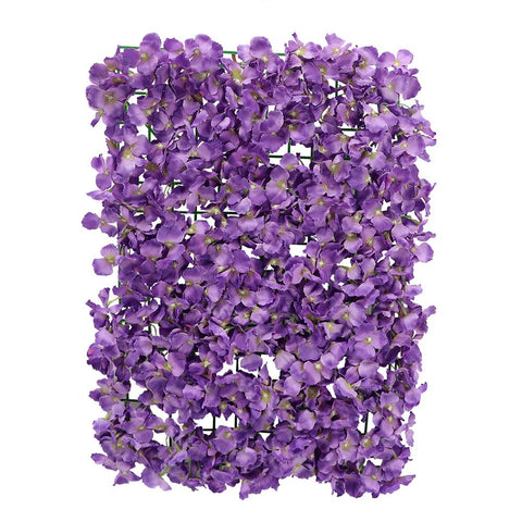 Artificial Hydrangea Wall Panel Purple