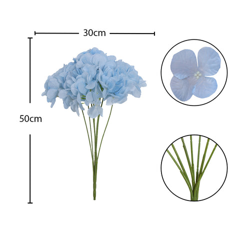 Artificial Silk Hydrangea Flowers Blue