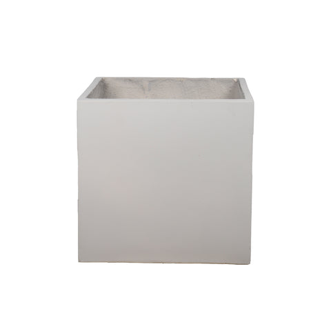 L grey square concrete planter