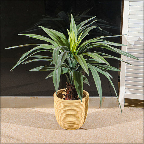 Decorative yellow concrete planter