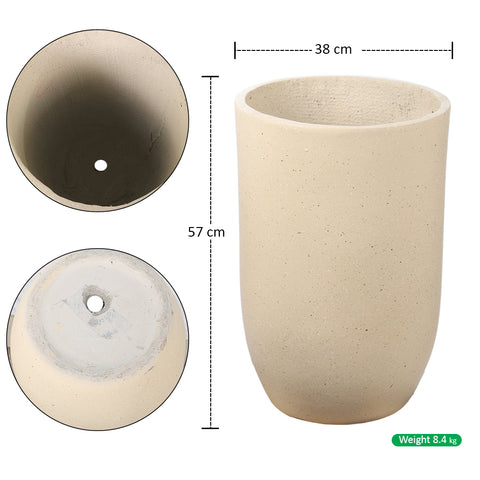 Decorative yellow round concrete vase for living room