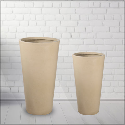 L-yellow Tall Round Planter