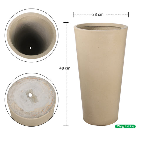 L-yellow Tall Round Planter