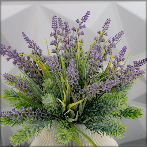 Green & Purple Flower Arrangements with Vase