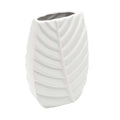 Ceramic oval decorative white vase for modern interiors