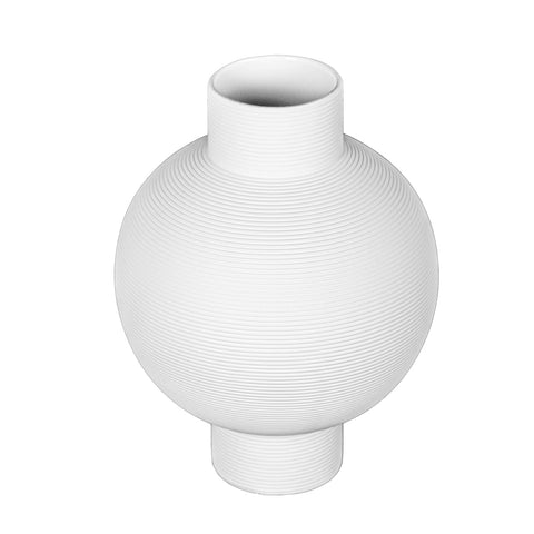 White textured ceramic vase for modern decor