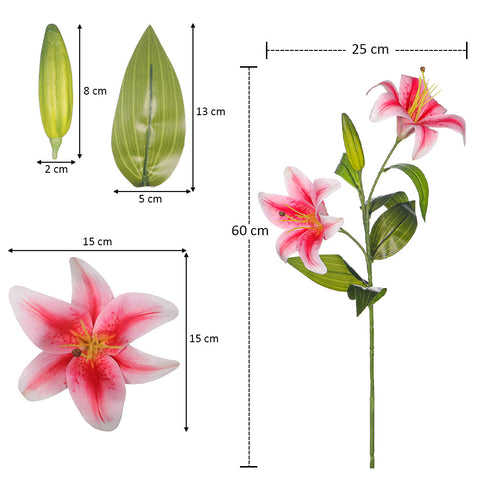 2 pcs Nearly Natural Lily Flowers Small