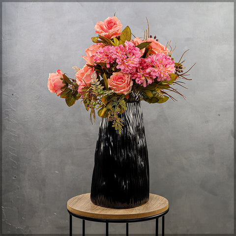 Elegant black minimalist vase for floral displays