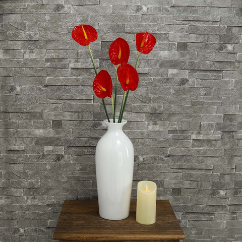 Artificial Single Anthurium Flower Red