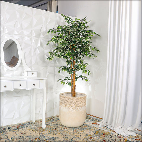 Magnesium Oxide Round Maple Leaf Design Planter