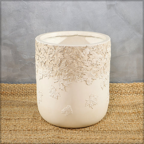 Maple leaf design round planter pot