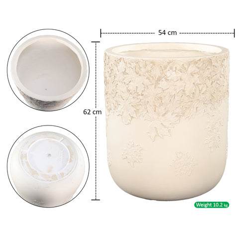 Magnesium Oxide Round Maple Leaf Design Planter