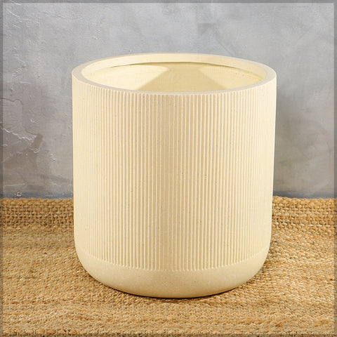 Magnesium Oxide Round Ribbed Planter