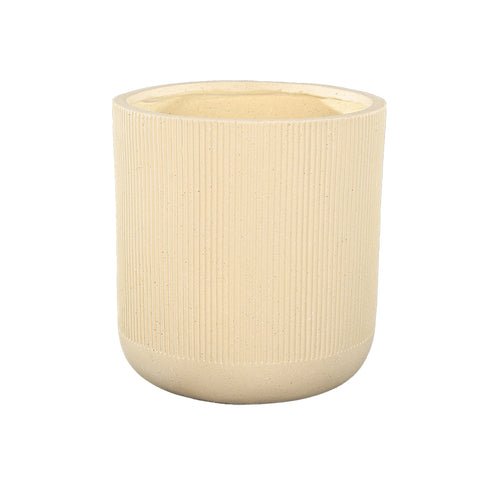 Magnesium Oxide Round Ribbed Planter