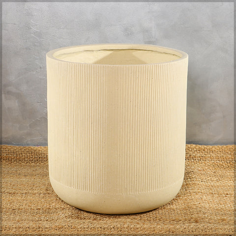 Magnesium Oxide Round Ribbed Planter