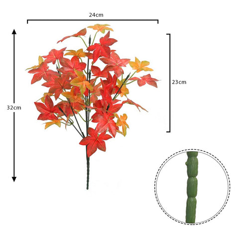 Realistic faux maple leaf bush for seasonal home styling