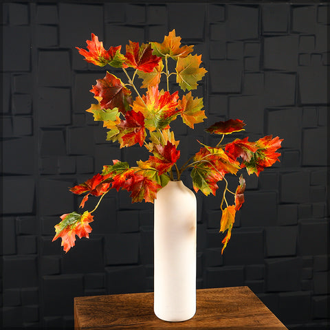 Lifelike artificial maple leaf branch for interior decor