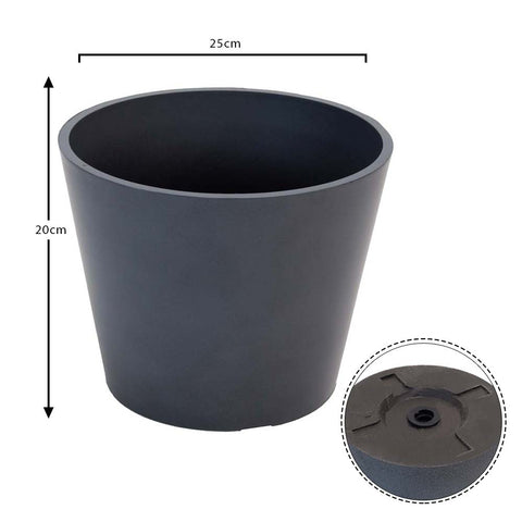 Garden Gray Resin Round Planter Pots For Outdoor