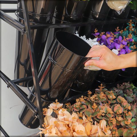 Metal Flower Shelf with 25pcs Buckets