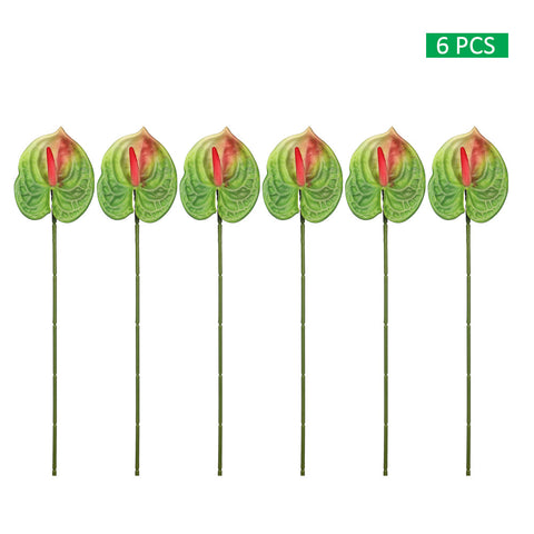 6pcs Artificial Mini Anthurium Flower