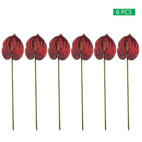 6pcs Artificial Mini Anthurium Flower