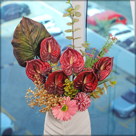 6pcs Artificial Mini Anthurium Flower