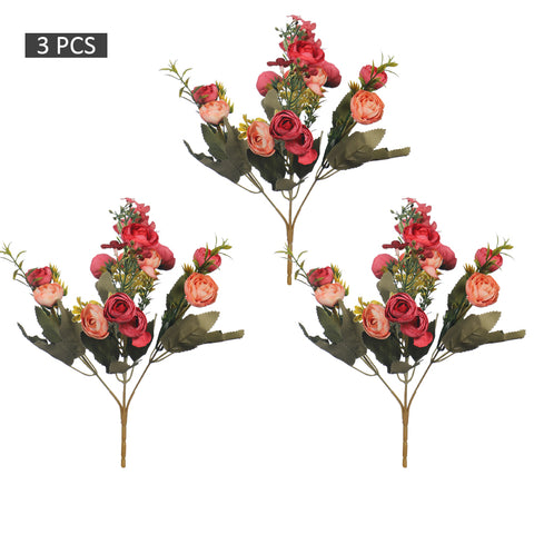 3pcs Mini Artificial Peony Flowers