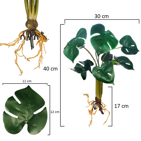 Artificial mini monstera plant for minimalistic styling