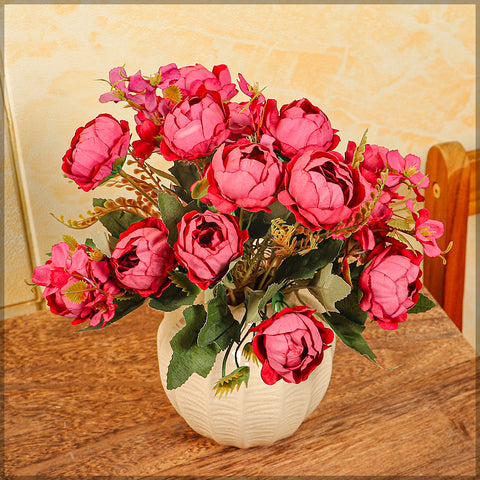 Mini Artificial Peony Flowers Set