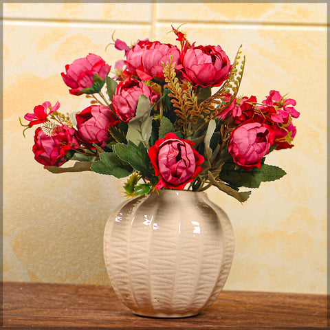 Mini Artificial Peony Flowers Set