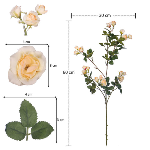 2pcs Artificial Mini Rose Flower Stem