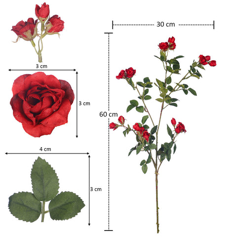 2pcs Artificial Mini Rose Flower Stem