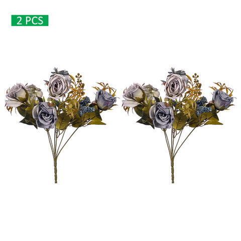 2pcs Artificial Mini Rose Flower with Filler Bunch