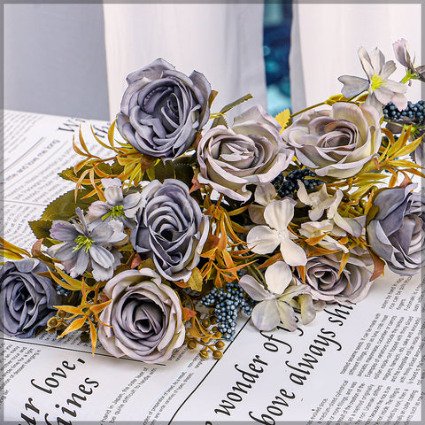 Artificial Mini Rose Flower with Filler Bunch