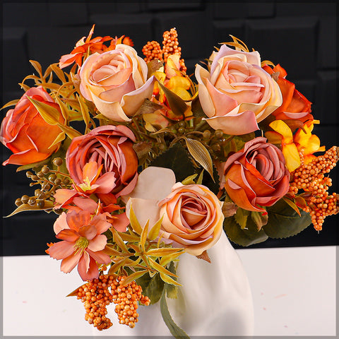 Artificial Mini Rose Flower with Filler Bunch