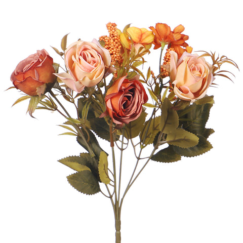 Artificial Mini Rose Flower with Filler Bunch